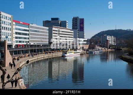 Saarbrücken, Berliner Promenade im Lockdown, Frühjahr 2021 Stockfoto