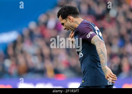 Daniel Alves da Silva (PSG) während der französischen Meisterschaft Ligue 1 Fußballspiel zwischen Paris Saint-Germain und RC Straßburg am 17. februar 2018 im Parc des Princes Stadion in Paris, Frankreich - Foto Stephane Allaman / DPPI Stockfoto