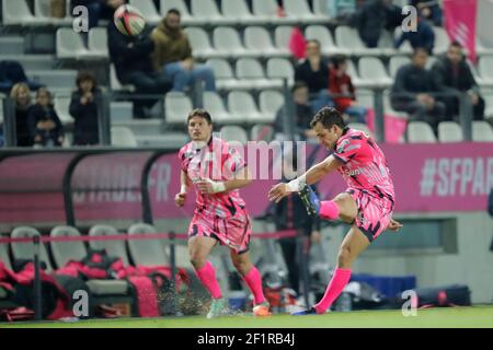 N. Sanchez (Stade Francais Paris) erzielte eine Strafe während der französischen Meisterschaft Top 14 Rugby Union Spiel zwischen Stade Francais Paris und Lyon OU am 16. Februar 2019 im Jean Bouin Stadion in Paris, Frankreich - Foto Stephane Allaman / DPPI Stockfoto