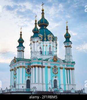 Wahrzeichen Andrews Kirche Kiew, Ukraine Stockfoto
