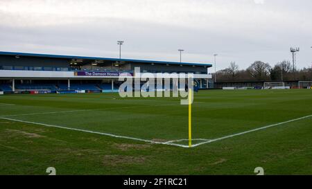 Solihull, Großbritannien. März 2021, 09th. Allgemeiner Blick in das Stadion während des Vanarama National League Spiels zwischen Solihull Moors & Stockport County FC im SportNation.bet Stadion in Solihull, England Credit: SPP Sport Press Photo. /Alamy Live Nachrichten Stockfoto