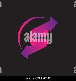 Vector Zeichen S Buchstabe Logo, Klimaanlage und Heizung, zwei Pfeile in Farbe Stock Vektor