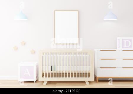 Stehposterrahmen im Kinderzimmer. Stockfoto