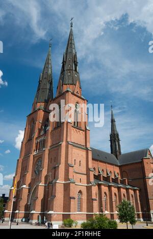 Uppsala domkyrka (Kathedrale von Uppsala), Uppsala, Schweden. Stockfoto