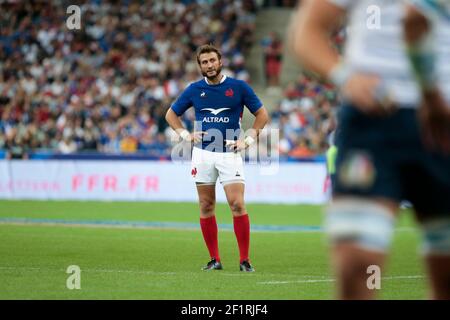 Maxime Medard (FRA) reagierte während des Frankreich-Italien-Testmatches Warm Up World Cup im Stade de France bei Paris am 30. August 2019. Foto Stephane Allaman / DPPI Stockfoto