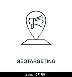 Geotargeting-Symbol. Einfaches Element aus der Sammlung sozialer Medien. Creative Geotargeting Symbol für Web-Design, Vorlagen, Infografiken und vieles mehr Stock Vektor