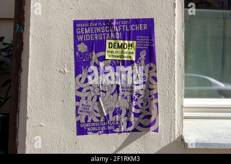 Plakat, Community Resistance, Antifa, Moabit, Berlin Stockfoto