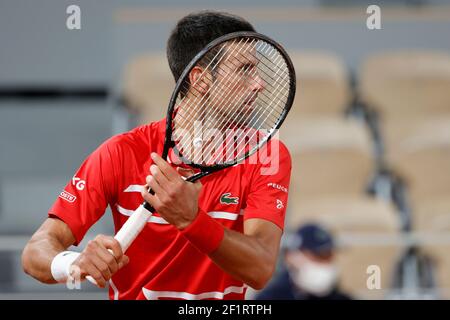 NOVAKDJOKOVIC (SRB) während des Roland Garros 2020, Grand Slam Tennisturniers, am 9. Oktober 2020 im Roland Garros Stadion in Paris, Frankreich - Foto Stephane Allaman / DPPI Stockfoto