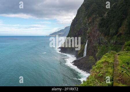 Bridal Veil Falls VÃ©U da noiva Wasserfälle in Madeira, Portugal Stockfoto