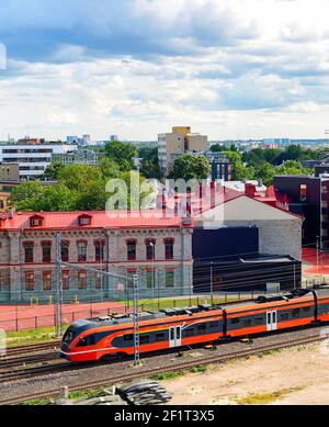 Stadtbild, Zug, Tallinn, Estland Stockfoto