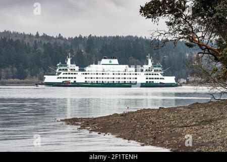 Washington State Ferry Chimacum durch Rich Passage Stockfoto