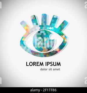 Eye-Logo. Augenobjekt mit Wimpern. Vektorgrafik Stock Vektor