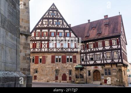 Blick auf die alte Kessler Weinfabrik in historischer Altstadt Stadt Esslingen Stockfoto