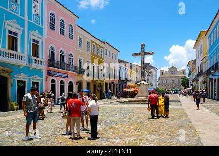 Sao Francisco Kirche in Pelourinho, im historischen Zentrum von Salvador Bahia. Brasilien. Stockfoto