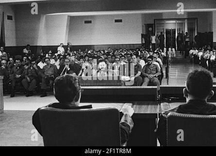 Verratsprozess gegen Marcos Rodriguez, Kuba, 1963. Aus der Sammlung Deena Stryker Photographs. () Stockfoto