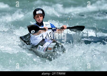 CANOE-KAYAK - ICF-DOWNHILL-WELTMEISTERSCHAFT 2012 - LA PLAGNE (FRA) - TAG 1 - 27/06/2012 - FOTO JULIEN CROSNIER / KMSP / DPPI - KAYAK WOMEN - LAETITIA PARAGE (FRA) Stockfoto