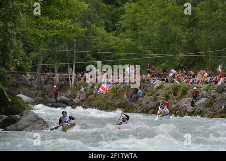 CANOE-KAYAK - ICF-DOWNHILL-WELTMEISTERSCHAFT 2012 - LA PLAGNE (FRA) - TAG 5 - 01/07/2012 - FOTO JULIEN CROSNIER / KMSP / DPPI - SPRINT - ILLUSTRATION Stockfoto