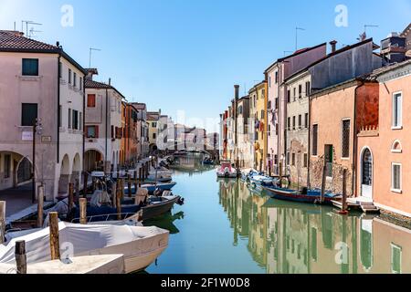 Chioggia, venedig Gegend, Venetien: Details einer wunderschönen kleinen Stadt in der venezianischen lagune Stockfoto