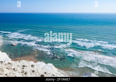 Spektakuläres Panorama von der 'Scala dei Turchi' (Skala der Türken) in der Provinz Agrigento, Sizilien Stockfoto