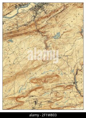 Wilkes-Barre, Pennsylvania, Karte 1894, 1:62500, Vereinigte Staaten von Amerika von Timeless Maps, Daten U.S. Geological Survey Stockfoto