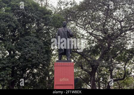 Kolkata, Indien - 13. Januar 2015: Ein Denkmal für Wladimir Lenin im Pandit Jawaharlal Nehru Park. Stockfoto