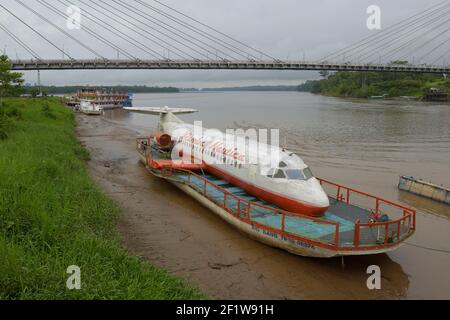 Rumba Nautica Disco auf dem Rio Napo, Coca, Orellana, Ecuador Stockfoto