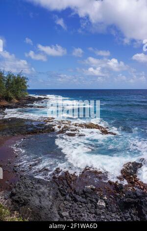 Roter Sandstrand, Kaihalulu Beach, Hana, Maui, Hawaii Stockfoto