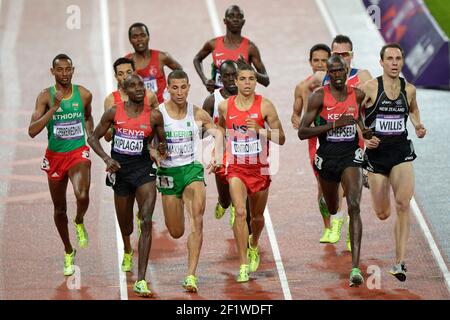 OLYMPISCHE SPIELE 2012 IN LONDON - OLYMPIASTADION, LONDON (DE) - 07/08/2012 - FOTO : JULIEN CROSNIER / KMSP / DPPIATHLETICS - MEN'S 1500M - TAOUFIK MAKHLOUFI (ALG) / GOLDMEDAILLE Stockfoto