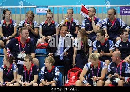 LONDON 2012 - PARALYMPICS - TAG 5 - 03/09/2012 - FOTO EDDY LEMAISTRE / KMSP / DPPI - WASSERZENTRUM - SCHWIMMEN - GROSSBRITANNIEN PREMIERMINISTER DAVID CAMERON (GBR) BESUCHEN SIE DEN WETTBEWERB Stockfoto