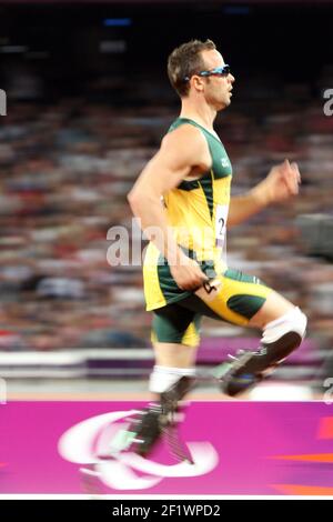 LONDON 2012 - PARALYMPICS - TAG 9 - 07/09/2012 - FOTO EDDY LEMAISTRE / KMSP / DPPI - OLYMPIASTADION - LEICHTATHLETIK - OSCAR PISTORIUS (RSA) Stockfoto