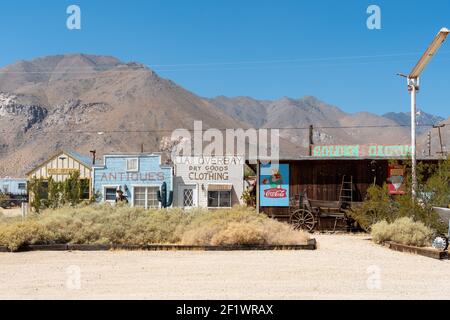 The Golden Cactus, Ghost Town Museum in Pearsonville, Kalifornien Stockfoto