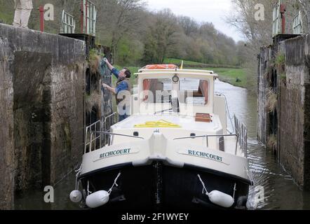 Rechicourt in Lock 37 Moulin Brule, Les Rompees, Saint-Didier, Nievre, Burgund, Frankreich Stockfoto