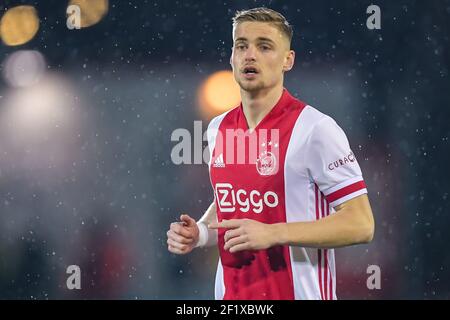 AMSTERDAM, NIEDERLANDE - MÄRZ 8: Kenneth Taylor von Jong Ajax während des niederländischen Keukenkampioendivisie-Spiels zwischen Ajax U23 und FC Den Bosch in De Toe Stockfoto