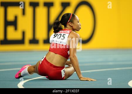 Leichtathletik - IAAF Weltmeisterschaften 2013 - Stadion Loujniki , Moskau , RUSSLAND - 10 bis 18/08/2013 - Foto STEPHANE KEMPINAIRE / KMSP / DPPI - Tag 7 - 16/08/13 -200 m - Frauen - Finale - Verletzung von Allyson Felix (USA) Stockfoto