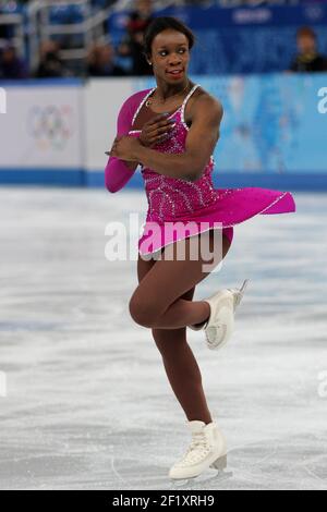 Mae-Berenice Meite (FRA), während des Eiskunstlaufs, Mannschaftsfrauen, Kurzprogramm der XXII Olympischen Winterspiele Sotchi 2014, im Sportpalast von Iceberg, am 8. Februar 2014 in Sotschi, Russland. Fotopool KMSP / DPPI Stockfoto