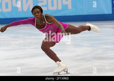 Mae-Berenice Meite (FRA), während des Eiskunstlaufs, Mannschaftsfrauen, Kurzprogramm der XXII Olympischen Winterspiele Sotchi 2014, im Sportpalast von Iceberg, am 8. Februar 2014 in Sotschi, Russland. Fotopool KMSP / DPPI Stockfoto