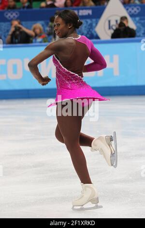 Mae-Berenice Meite (FRA), während des Eiskunstlaufs, Mannschaftsfrauen, Kurzprogramm der XXII Olympischen Winterspiele Sotchi 2014, im Sportpalast von Iceberg, am 8. Februar 2014 in Sotschi, Russland. Fotopool KMSP / DPPI Stockfoto