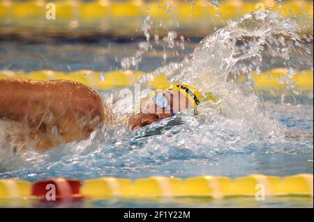 Sarah Sjoestroem (SWE) tritt am 15. März 2014 in Amiens, Frankreich, auf 200 m Women Freestyle beim Swimming International Meeting 2014 an. Foto Stephane Kempinaire / KMSP / DPPI Stockfoto