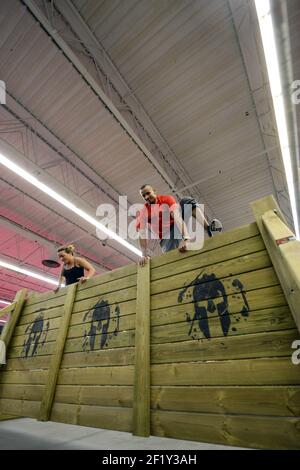 Illustration Spartan Race PH2 während der Mondial Body Fitness in Paris, Frankreich, am 21. Und 22. März 2014. Foto Philippe Millereau / KMSP / DPPI Stockfoto