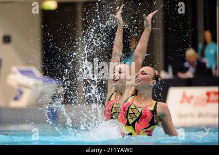 Lolita Ananasova (UKR) und Anna Voloshyna (UKR) konkurrieren und gewinnen die Silbermedaille während der len Europameisterschaft 32nd 2014, in Berlin, Deutschland, Tag 4, am 16. August, 2014. Foto Stephane Kempinaire / KMSP / DPPI Stockfoto