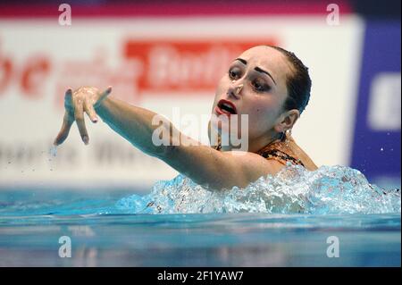 Anna Voloshyna (UKR) tritt auf Synchro Solo Free Routine Preliminary während der 32nd len Europameisterschaften 2014, in Berlin, Deutschland, Tag 3, am 15. August, 2014. Foto Stephane Kempinaire / KMSP / DPPI Stockfoto