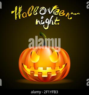 Halloween Hintergrund mit finsteren Kürbis. Vektorgrafik. EPS10 Deckkraft Stock Vektor