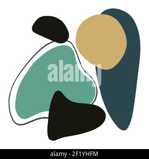 Zeitgenössische Kompositionen mit geometrischen und botanischen Formen. Abstrakte Einrichtung im Boho-Stil. Vektorgrafik Stock Vektor