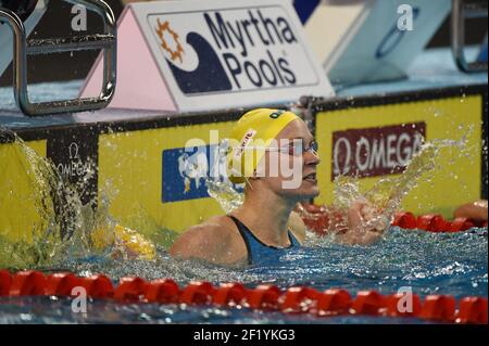 Sarah Sjoestroem (SWE) tritt an und gewinnt die Goldmedaille auf 50 M Butterfly während der WM Short Course 2014, in Doha in Katar, Tag 3, 5. Dezember 2014. Foto Stephane Kempinaire / KMSP / DPPI Stockfoto