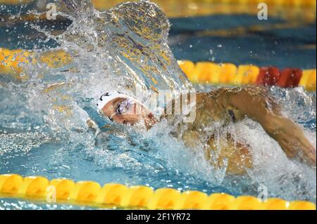 Frederik Bousquet (FRA) tritt auf 4 X 100 m Freistil-Relay während des Meetings Marseille 2015, FFN Golden Tour, in Frankreich, vom 13. Bis 15. März 2015. Foto Stephane Kempinaire / KMSP / DPPI Stockfoto