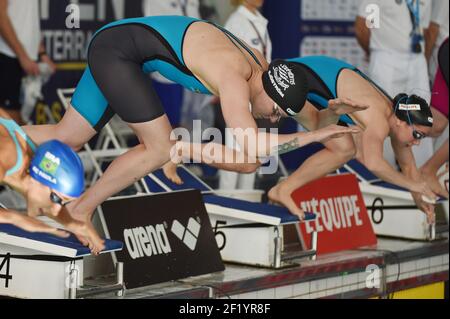 Sarah Sjoestroem (SWE) tritt auf 50 m Schmetterling während des Meetings Marseille 2015, FFN Golden Tour, in Frankreich, vom 13. Bis 15. März 2015. Foto Stephane Kempinaire / KMSP / DPPI Stockfoto