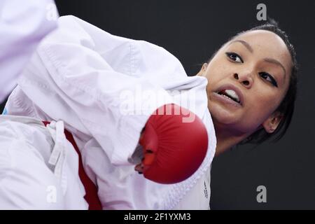 Lucie Ignace von Frankreich tritt in Karate, Frauen Kumite -61kg während der Europäischen Olympischen Spiele 1st 2015 in Baku, Aserbaidschan, Tag 1, am 13. Juni 2015 - Foto Philippe Millereau / KMSP / DPPI Stockfoto