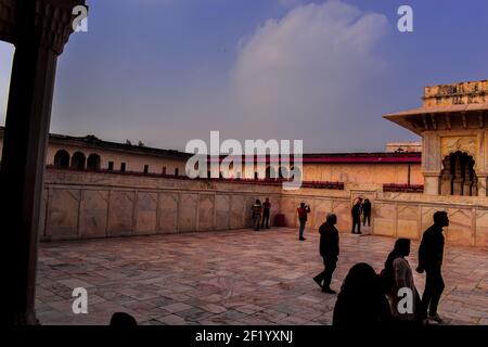 Architektur, Design & Landschaft von verschiedenen Forts in Rajasthan, Indien. Stockfoto