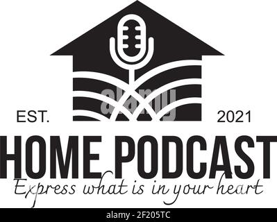 Home Podcast Logo Design Vektor Vorlage Stock Vektor