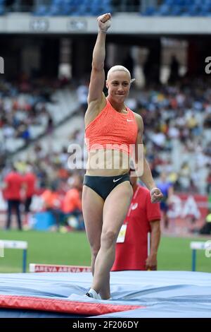 Nikoleta Kiriakopoulou (GRE) / Stabhochsprung Frauen während der Diamond League, Meeting Areva 2015, im Stade de France, Paris, Frankreich, am 4. Juli 2015 - Foto Jean-Marie Hervio / KMSP / DPPI Stockfoto